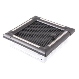 Grille de cheminée EXCLUSIVE
16x16cm à ailettes graphite / inox